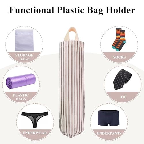 TOGETRUE Plastic Bag Holder, Wall Mount Grocery Bag Holder, Reusable Trash Bags Organizer for Home Kitchen Pantry Decor (Brown) thumbnail 6