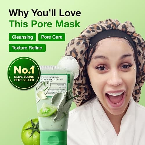 FULLY Green Tomato Pore Clay Mask Cleanser for Deep Cleansing, 4.05 fl oz | Clay Pack Cleanser for Deep Pore Cleansing, Blackhead & Sebum Control, Gentle Korean Face Wash for Oily & Combination Skin thumbnail 2