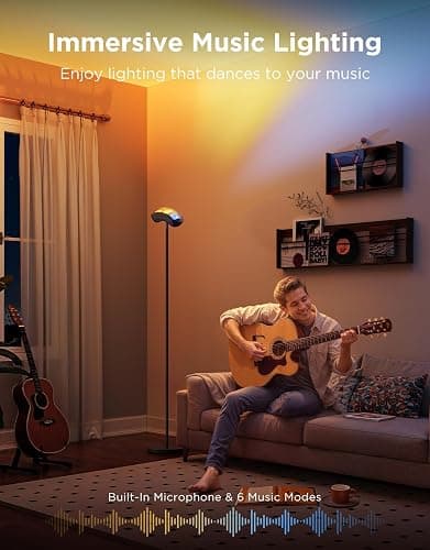 Govee Torchiere Floor Lamp for Living Room Bedroom, 67" Modern Standing Lamp Compatible with Matter & Alexa, RGBIC Corner Light with LuminBlend Technology, Music Sync, Scene Modes, 172 ft² Light Area thumbnail 5