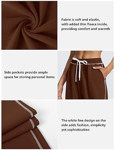 LUYAA Women Wide Leg Sweatpants Low Rise Baggy Fleece Sweatpants for Womens with Pockets 2025 Trendy thumbnail 3