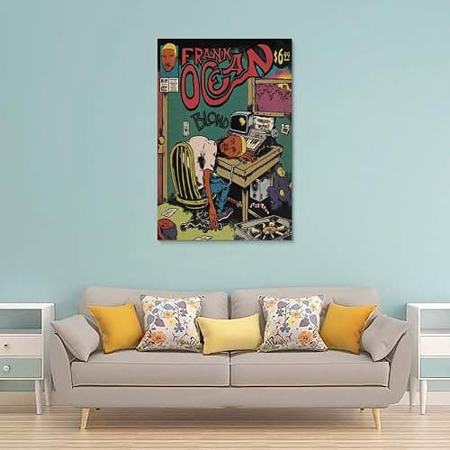 Piesa Frank Ocean Poster Blonde Album Comic Poster for Bedroom Aesthetic Canvas Art Wall Decor 12x18inch(30x45cm), Unframe-style-2 thumbnail 2