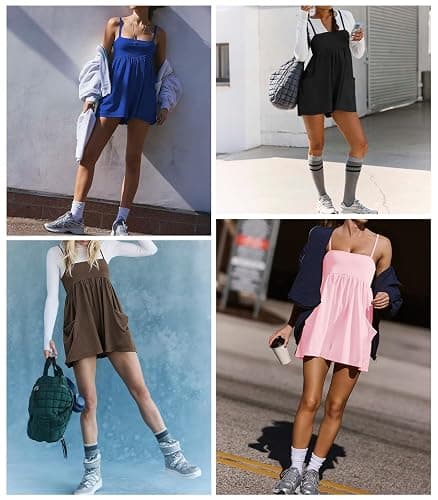NEJXQ Womens Rompers for Summer Casual Athletic Shorts Women Jumpsuit With Pockets Adjustable Straps Tennis Golf Outfits thumbnail 5