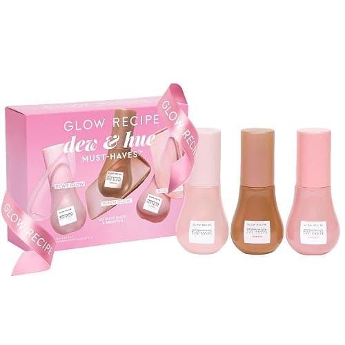 Glow Recipe Skin Care Set, Dew & Hues Must-Haves - Limited Edition Travel Size Gift Set with Niacinamide Dew Drops, Sun Glow & Rosy Glow Hue Drops (15ml Trio) - Image 1
