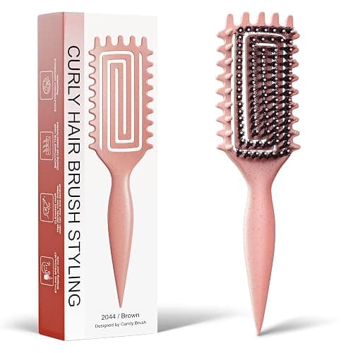 Curly Hair Brush with Boar Bristle & Wide-Tooth, Define & Detangle Wet/Dry - Image 1