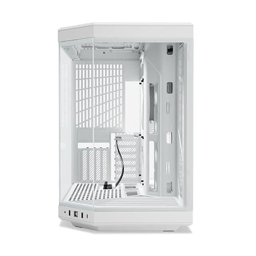 Hyte Y70 Upgraded Modern Aesthetic Dual Chamber Panoramic Tempered Glass Mid-Tower ATX Computer Gaming Case with PCIE 4.0 Riser Cable Included, Snow White (CS-HYTE-Y70-WW) thumbnail 2