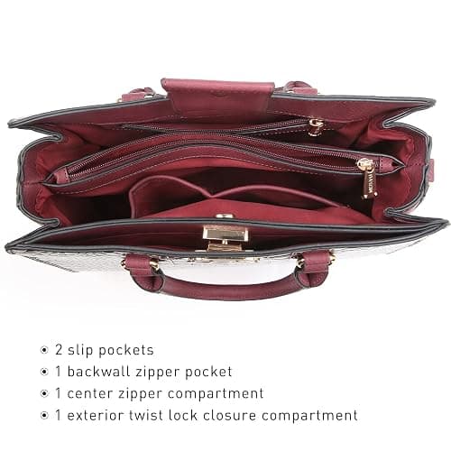 Dasein Women Handbags Purses Ladies Work Purse Satchel Tote Top Handle Shoulder Bags with Matching Clutch thumbnail 3