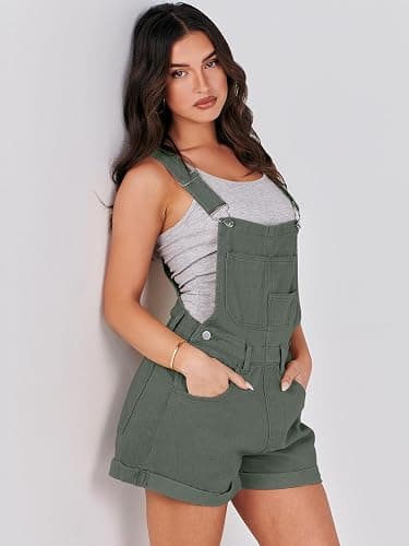 ANRABESS Overalls for Women Denim Shorts Overalls 2026 Summer Casual Loose Fit Adjustable Rompers Jean jumpsuit Bib Shortalls thumbnail 4