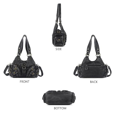 Angel Kiss Purses for Women Small Hobo Shoulder Bags Vagen Leather Multi-Pocket Tote Bag with Zipper thumbnail 6