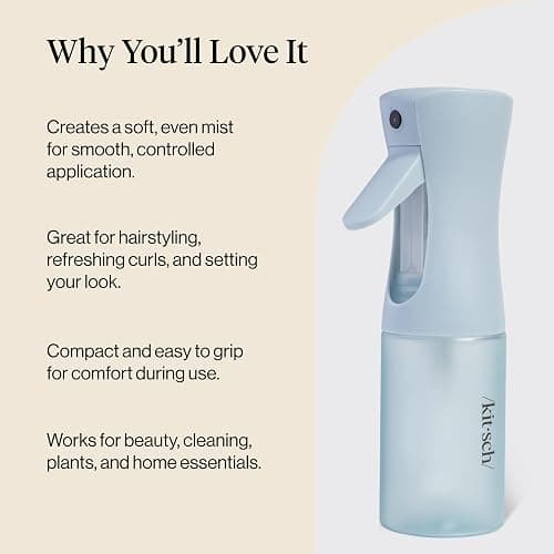 Kitsch Continuous Spray Bottle for Hair – Haze Blue, 150ml | Fine Mister Spray Bottle & Water Spray Bottle – Recycled Hair Spray Bottle – Spray Bottles for Cleaning, Styling, & More thumbnail 5
