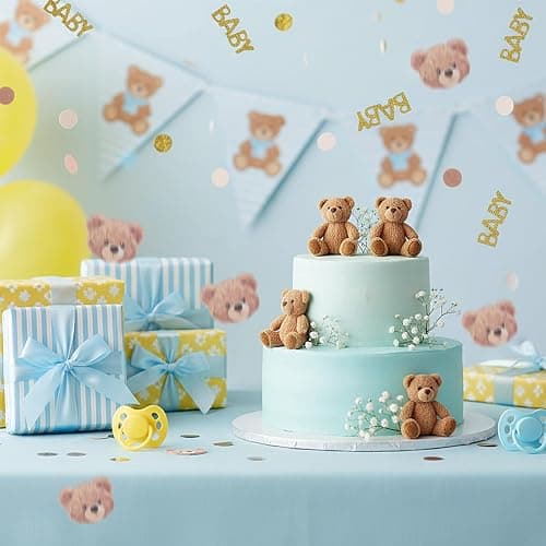 Nogeqi 200 Pcs Bear Baby Shower Confetti, We Can Bearly Wait Baby Shower Decorations Neutral for Gender Reveal Decor Party Bear Table Scatter thumbnail 4