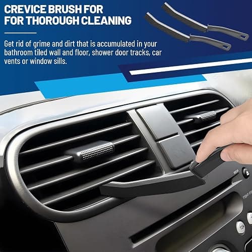 Hiyniaz 3Pcs Crevice Cleaning Brush Tool Grout Brush Cleaning Supplies, Home Essentials Bathroom Multifunctional Gap Scrub Hard Bristle Brushes for Household Use (3PCS-Black) thumbnail 5