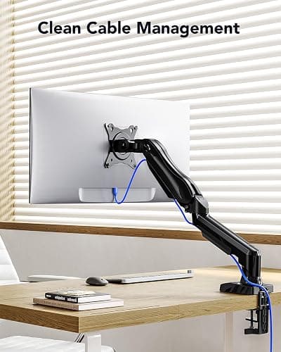 HUANUO FlowLift™ Single Monitor Mount, 13 to 32 Inch Monitor Arm, Adjustable Monitor Stand, Vesa Mount with Clamp and Grommet Base - Fits 4.4 to 19.8lbs LCD Computer Monitors thumbnail 6