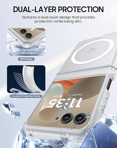 Spugan for Motorola Razr 2025 Case/Razr 2024 Case with Magsafe, [No Front Screen Protection] Ultra-Thin Matte PC Translucent Shockproof Phone Case for Moto Razr 2025/2024 (Frosted Clear) thumbnail 4