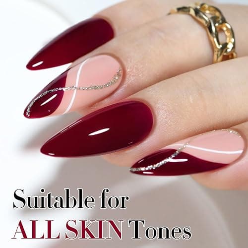 Double Rhythm 15ML Gel Nail Polish Pure Sheer Same Color Same Bottle Soak Off Gel Polish Art Manicure Salon DIY at Home for Women (Burgundy-A1129) thumbnail 9