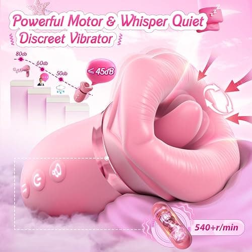 Mouth Sucking Vibrator Rose Sex Toy for Women Female Couples | Tongue Lick Suction Vibrators, AI App, Easy-Grip, Velvety Silicone, IPX7 Waterproof, Ultra-Quiet Adult Toys & Games thumbnail 9