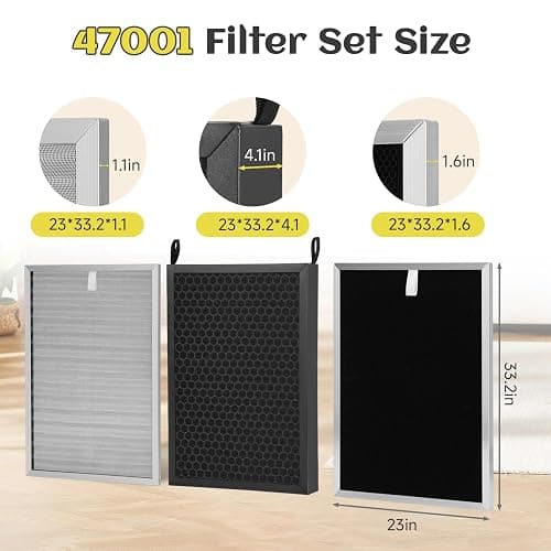 5 Pack Replacement Filters Set Compatible with Nuwave OxyPure 47001, 47002, 47003, 47004 Air Purifiers with 1pcs SS Pre-filter, 1pcs Ozone Removal Filter, 3pcs HEPA/Carbon Filters thumbnail 2