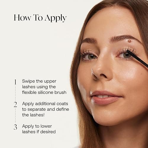UKLASH Lengthening Mascara Black, Water Resistant Volumizing Lash Formula | Extra-black pigmented formula. Smudge-proof, vegan-friendly, cruelty-free. Includes double-sided silicone wand thumbnail 4