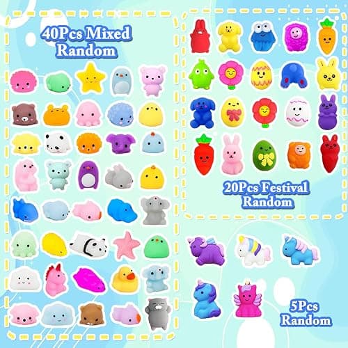 200Pcs Squishy Toys Bulk, Easter Egg Fillers Mochi Squishies, Kawaii Fidget Stress Relief Toys for Kids, Party Favors, Goodie Bag Stuffers, Classroom Prizes Rewards, Birthday Gifts for Boys Girls thumbnail 4