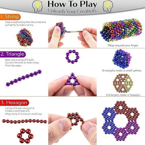 Generic Magnetic-Balls 1000pcs! Magnets Building Desk Toy for Stress Relief, Moldable into Countless Shapes, Multicolor, Unisex-Adults thumbnail 3