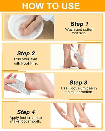 Foot Scrubber Pumice Stone for Feet: 4pcs Set Callus Remover for Women, Pedicure Tool for Smooth Cracked Heels & Dead Skin Care, Foot Grooming Home thumbnail 5