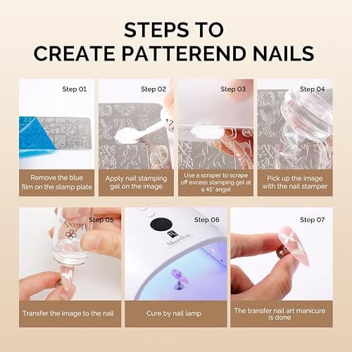 MelodySusie French Tip Tool, Nail Stamp, 2 Stamping Plates, 6PCS | Clear Silicone Nail Stamper, 2 Replacement Heads, 1 Scraper, 2 Stamping Plates, French Manicure Stamp, Nail Art Stamper, DIY thumbnail 6