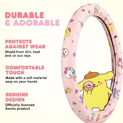 Hello Kitty and Friends Steering Wheel Cover, Universal Fit Cute Accessories for Women, Stylish Decor Gift Hello Accessories - Fits Standard Wheels 14.5"-15" thumbnail 3
