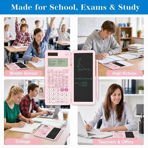 iPepul Scientific Calculators with Notepad for Students，552 Functions | Type-C Rechargeable Solar Math Calculator, 5-Line Display，School Supplies for Middle School, High School & College Students thumbnail 6