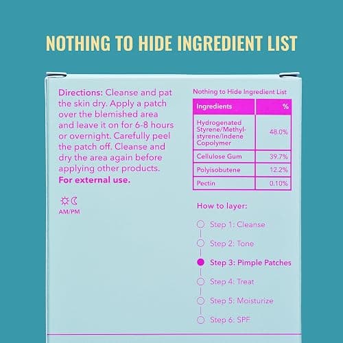 Good Molecules Pimple Patches 60 Pack - Ultra-Thin Hydrocolloid Acne Patches To Conceal Breakouts, Blackheads, and Blemishes - Acne Spot Treatment, Skin Care For Face thumbnail 6