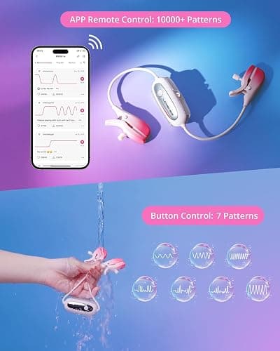 LOVENSE Gemini Vibrating Nipple Clamps, Bluetooth Adjustable Nipple Stimulator with App Remote Control, Rechargeable Sex Toys for Women Men Couples Play Two-Color Gradient thumbnail 4