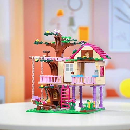 HSANHE Tree House Building Set Compatible with Friends, 504 PCS Forest House Building Kit Birthday Gift for Kids Girls Boys Age 6-12 Years（7652） thumbnail 4