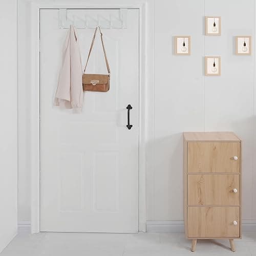 WEBI Over The Door Hooks,Over Door Towel Rack,Door Hanger,Door Coat Hanger,Door Coat Rack,Door Hooks for Hanging Clothes,Back of Door,White - White - 1 Pack thumbnail 9