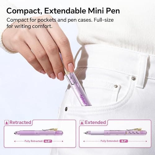 WRITECH Morph Extendable Gel Pens: 0.7mm Medium Point Black Ink Pocket-to-Full-Size Design Translucent Soft Grip Barrel Includes 2 Pens and 2 Refills Dual-Length Pocket Pen 4.6" to 6.1" thumbnail 2