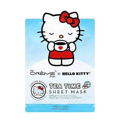 The Crème Shop x Hello Kitty Tea Time Sheet Mask (Pack of 3) | Collagen & Black Tea -Korean Face Mask for Hydrating & Soothing Dull, Irritated Skin thumbnail 3