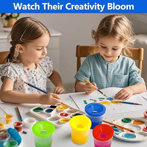 No Spill Paint Cups, 48pcs Paint Cups with Lids for Kids Suitable for Kids Paint, Spill Proof Paint Cups are Ideal for Classroom Art Supplies and Crafts, Durable Paint Cups with Lids(4 Colors) thumbnail 7