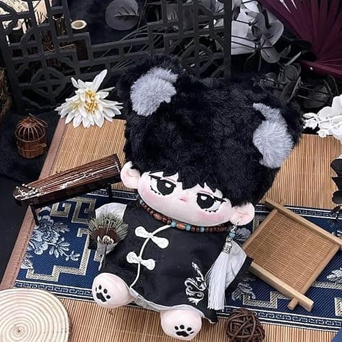 niannyyhouse 20cm Doll Clothes Coat Vest Accessories Hanbok Sets 8in Plush Doll Dress Up (Black) thumbnail 6
