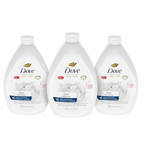 Dove Advanced Care Deep Moisture Hand Wash for soft, smooth skin Bottle Refill nourishes skin 10 layers deep 1 L (Pack Of 3) - Image 1