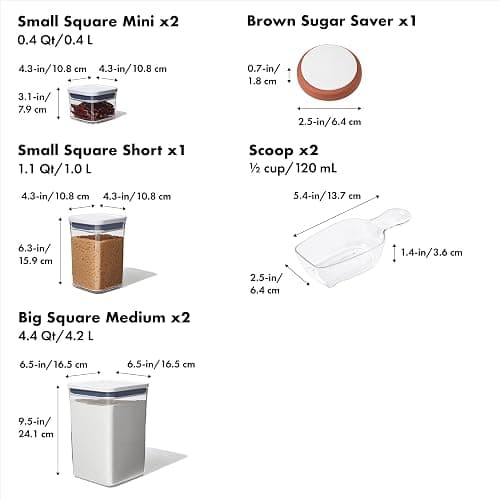 OXO Good Grips 8-Piece Baking Essentials POP Container Set, White - Container thumbnail 3