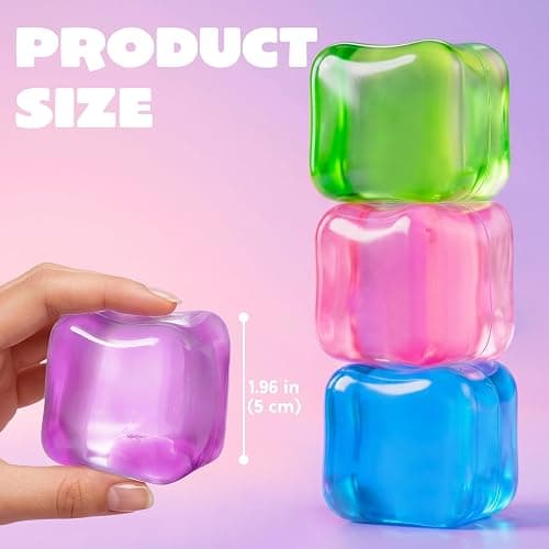 JOYIN 4 Pack Stress Cube, 2'' High Density Ice Cube Fidget Toy, Stress Relief with Slow Rising Sensory Squishy Toys for Kids Adults, Birthday Gifts, Party Favors, Classroom Prizes for Boys Girls thumbnail 3