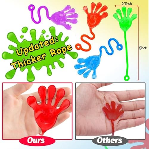 40 Pcs Sticky Hands For Kids Party Favor Goodie Bag Stuffer Stretchy Treasure Box Toy Exchange Classroom Prize Bulk Toy Pinata Filler School Gift Bag Small Favors Slap Hand Christmas Party Supplies thumbnail 3