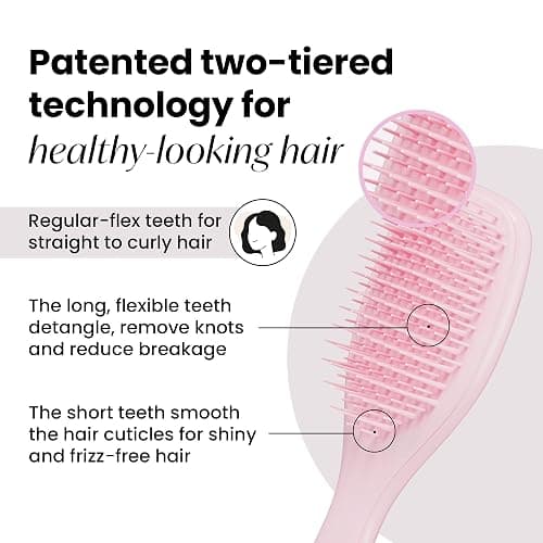 Tangle Teezer Mini Ultimate Detangler - For Wet & Dry Hair - Detangling Brush for All Hair Types - Perfect Brush For Kids & Travel - Millenial Pink thumbnail 2