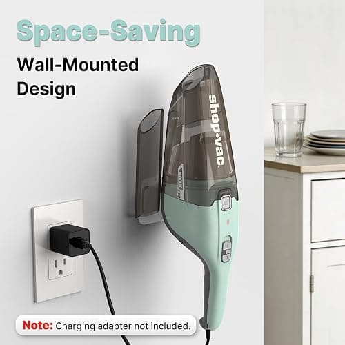 Shop-Vac Wet/Dry Handheld Vacuum Cordless, Powerful Portable Car Vacuum Rechargeable, Wall-Mounted Hand Vac with Crevice Tool, Lightweight Hand Vacuum for Home & Car, Washable Filter, Green thumbnail 7