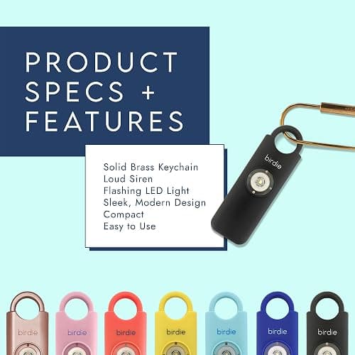 She’s Birdie–The Original Personal Safety Alarm for Women by Women–Loud Siren, Strobe Light and Key Chain in a Variety of Colors (Charcoal) thumbnail 4