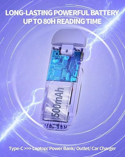 HEMONNKAM Reading Light, Rechargeable Clip-On Book Light for Bed at Night | Eye Caring 3 Color Temperatures & 5 Brightness Levels, Night Use for Bed, Reading at Night in Bed, Long Lasting, Purple thumbnail 8