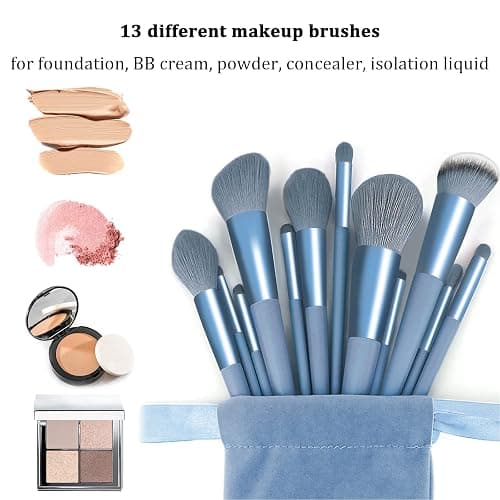 Koccido Makeup Brushes 22 Pcs Makeup Kit,Foundation Brush Eyeshadow Brush Make up Brushes Set (Blue, 22 Piece Set Large) thumbnail 3