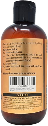 PRIME NATURAL Oil Pulling with Organic Coconut & Organic Peppermint Oil 8oz | Cocomint | Natural Oral Care & Teeth Whitening | Alcohol Free Mouthwash Freshens Breath, Healthier Teeth & Gums thumbnail 3