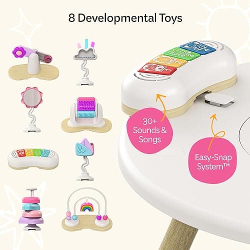 Move2Play 4-in-1 Baby Activity Center | Montessori-Inspired Design | 8 Interactive Toys | Tummy Time, Exersaucer & Toddler Table | Shower Gift | Essential | Must Have for 3, 6, 12 Month Old (Rainbow) thumbnail 5