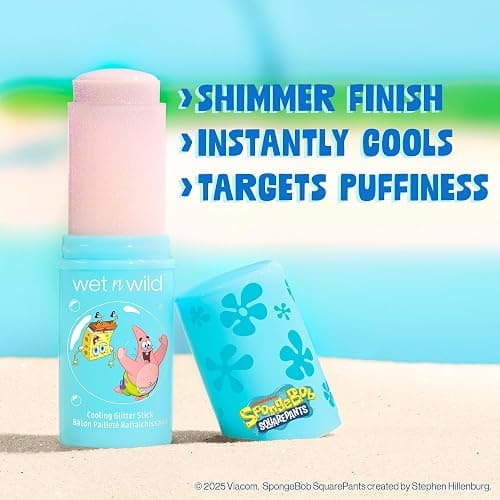 wet n wild Spongebob Cooling Glitter Stick, Shimmering Opal Glow for Face & Body, Puffiness-Reducing Stick – Chill Factor thumbnail 3