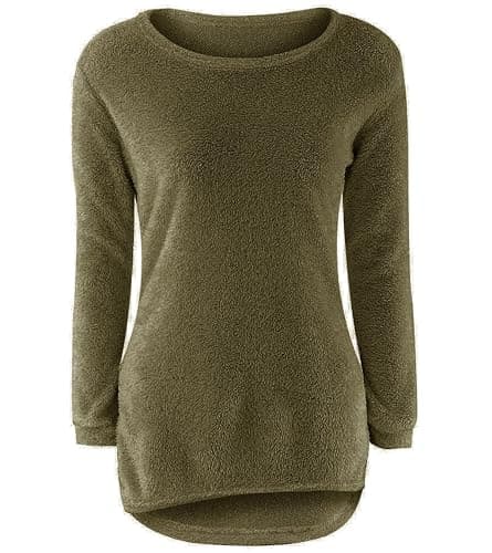 LemonGirl Women's Fashionable Long Sleeve Pullovers Loose Fluffy Fuzzy Jumper Sweater thumbnail 3