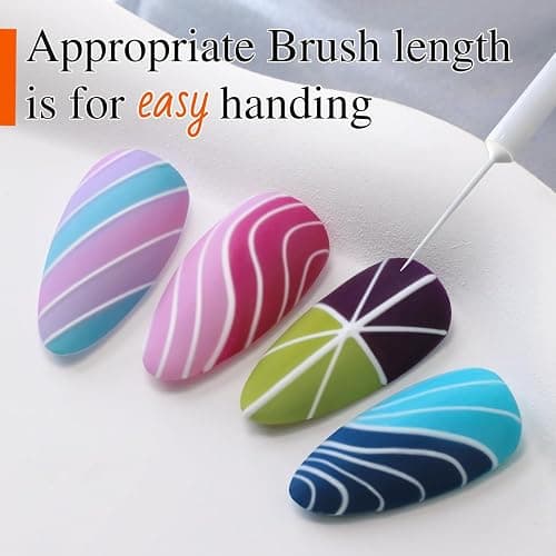 Double Rhythm 15 Ml Metallic Gel Liner Nail Art Bronze Mirror Chrome Painted Drawing Stripper 3D Effect Polish (White Liner Art -L1006) thumbnail 7