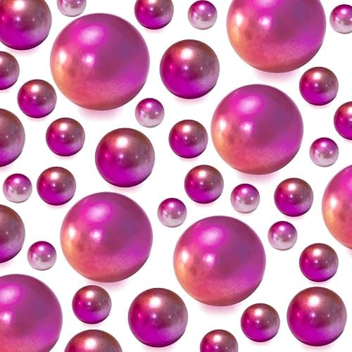 100PCS Mixed Color Floating Beads Pearl for Vase Filler No Hole | Fake Pearl Beads for Floating Candles Vases Wedding Table Birthday Theme Party Home Decor Makeup Brush Beads 20/14/10mm - Image 1
